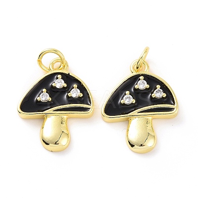 Rack Plating Brass Pave Clear Cubic Zirconia Pendants KK-C008-16G-1