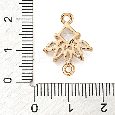 Brass Pave Clear Cubic Zirconia Connector Charms ZIRC-U004-02G-01-1