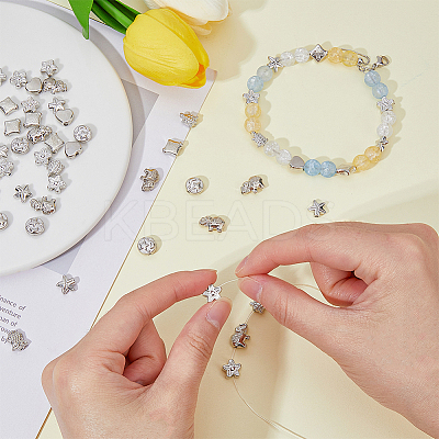 HOBBIEASY 310Pcs 8 Style CCB Plastic Beads CCB-HY0001-02-1