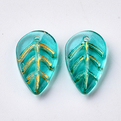Transparent Spray Painted Glass Pendants GLAA-S054-002B-01-1