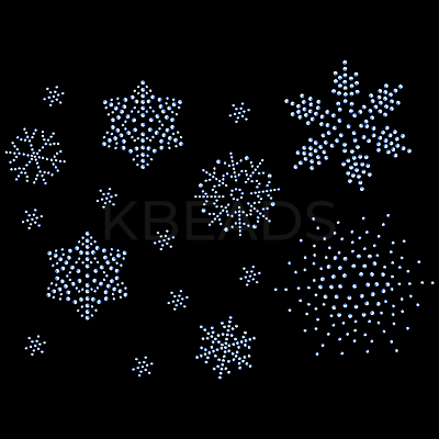 Snowflake Shape Hotfix Rhinestone DIY-WH0399-76B-1