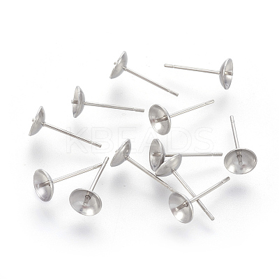 Non-Tarnish Stainless Steel Stud Earring Findings LS-STAS-F186-02P-6mm-1