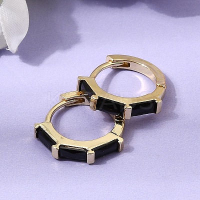 Brass Pave Cubic Zirconia Hoop Earrings EJEW-G471-09G-02-1
