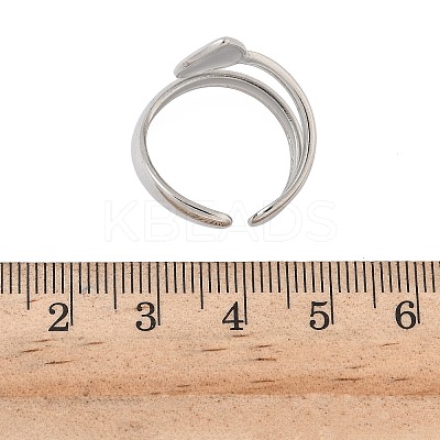 304 Stainless Steel Cuff Rings for Women RJEW-A079-08E-P-1
