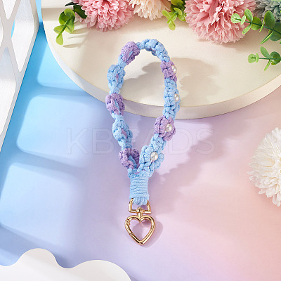 Cotton Braided Flower Pendant Decorations AJEW-TAC0030-032G-11-1