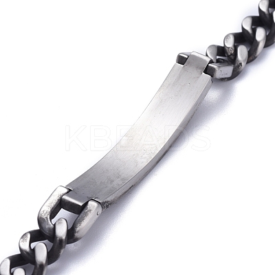 Religion 304 Stainless Steel Cuban Link Chain Bracelets BJEW-P263-H01-AS-1