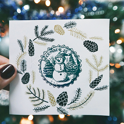 4Pcs 4 Styles Christmas Theme PVC Plastic Clear Stamps DIY-PH0023-41-1