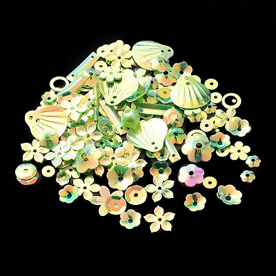 Rainbow Iridescent PVC Paillette/Sequins Beads & Links & Pendants PVC-C001-01E-1