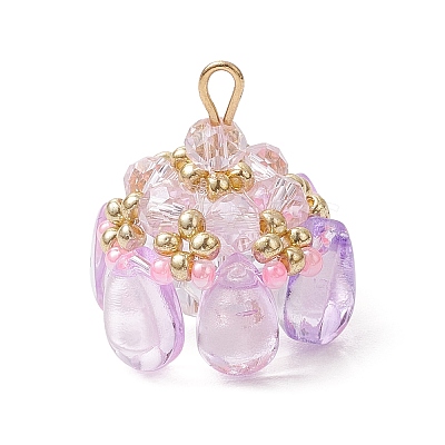 Glass & Seed Beads Pendants PALLOY-MZ00648-04-1