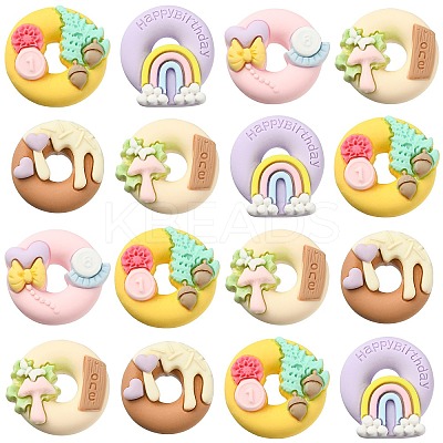 50Pcs 5 Styles Opaque Resin Cabochons RESI-CJ0002-84-1