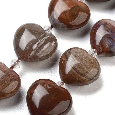 Natural Petrified Wood Beads Strands G-C150-A08-01-1