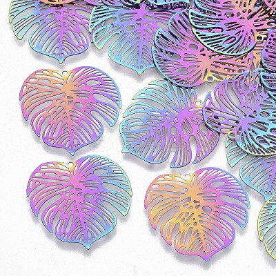 Ion Plating(IP) 201 Stainless Steel Filigree Pendants X-STAS-R102-08-1