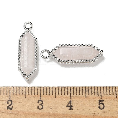 Natural Rose Quartz Faceted Double Terminal Pointed Pendants G-G181-05P-01-1
