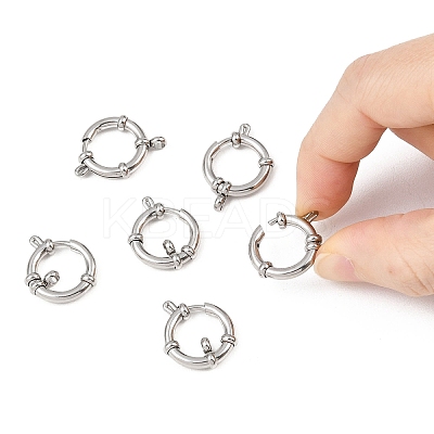 Tarnish Resistant 304 Stainless Steel Spring Ring Clasps STAS-R083-03-1