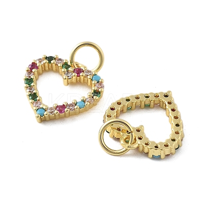Brass Micro Pave Cubic Zirconia Pendants KK-C092-24G-G-1
