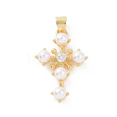 Brass Micro Pave Cubic Zirconia Pendants KK-G460-05G-1