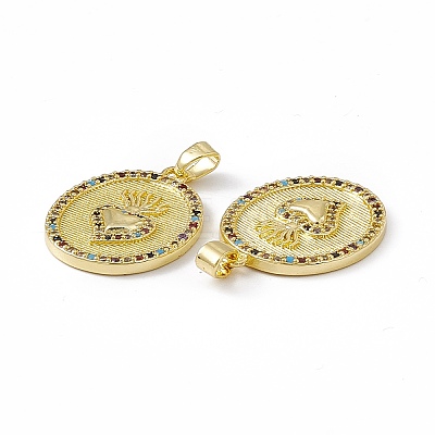 Brass Micro Pave Cubic Zirconia Pendants KK-E068-VC043-1
