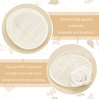 Linen Cloth Mini Hat Fascinator Base AJEW-WH0472-53C-1