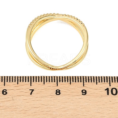 Brass Micro Pave Cubic Zirconia Finger Rings RJEW-D340-01G-06-1