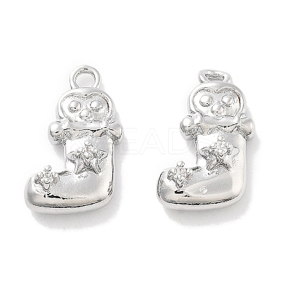 Brass Micro Pave Cubic Zirconia Charms KK-M102-01P-1