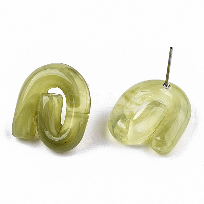 Transparent Resin Stud Earrings EJEW-T012-01-B03-1