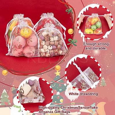 ChristmasSsnowflake Organza Gift Bags OP-WH0012-03-1