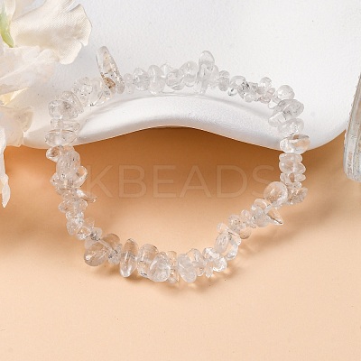 Unisex Chip Natural Quartz Crystal Beaded Stretch Bracelets BJEW-S143-16-1