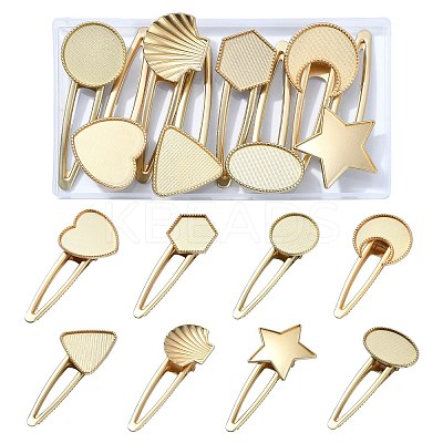 8Pcs 8 Styles Alloy Alligator Hair Clip Finding PHAR-CJ0001-03-1