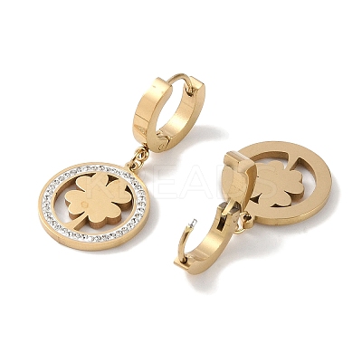 304 Stainless Steel Rhinestone Dangle Earrings EJEW-L283-045G-1