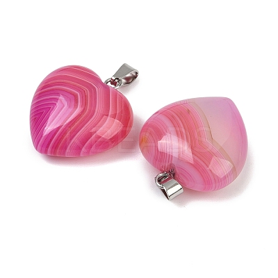 Dyed Natural Banded Agate Pendants G-G202-08C-1