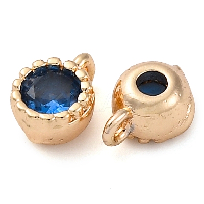 Brass Micro Pave Cubic Zirconia Charms KK-Z089-11KCG-02-1
