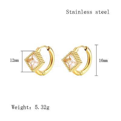 Cubic Zirconia Hoop Earrings VX9431-12-1