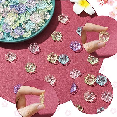 120Pcs 6 colors Transparent Acrylic Beads OACR-YW0002-33-1