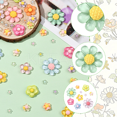 200Pcs 5 Styles Transparent Resin Cabochons CRES-SP0001-10-1