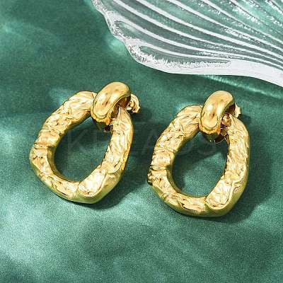 304 Stainless Steel Nuggets Dangle Stud Earrings EJEW-K268-27G-1