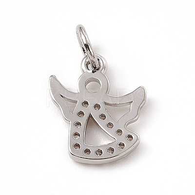 Brass Micro Pave Cubic Zirconia Charms ZIRC-F132-46P-1