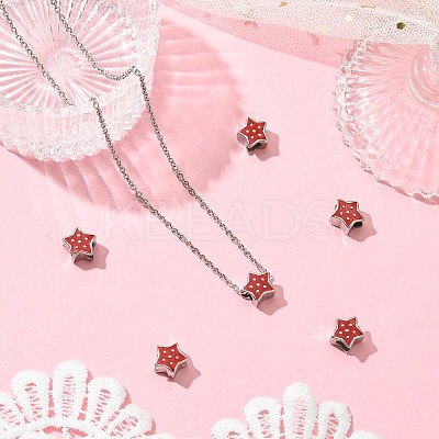 6Pcs 304 Stainless Steel European Beads STAS-CJ0002-59-1
