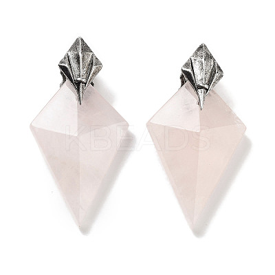 Natural Rose Quartz Pendants G-K338-10AS-07-1