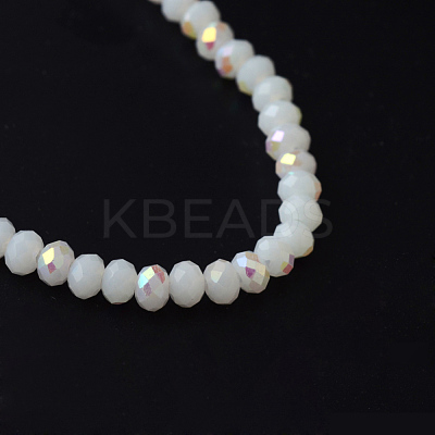 Electroplate Solid Color Glass Rondelle Bead Strands EGLA-Q050-12mm-15-1