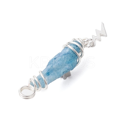 3Pcs 3 Styles Electroplated Natural Quartz Crystal Nuggets Copper Wire Wrapped Pendants PALLOY-JF03128-03-1