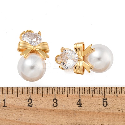 Brass Micro Pave Cubic Zirconia Pendants KK-U036-01G-1