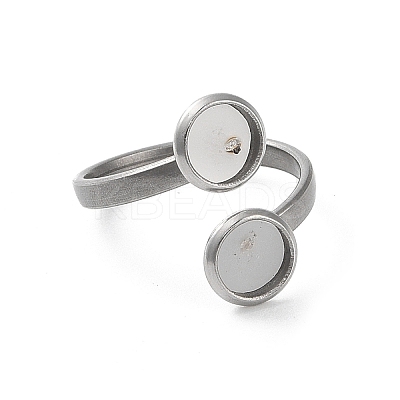 Non-Tarnish 304 Stainless Steel Open Cuff Ring Findings X-STAS-E124-05A-P-1