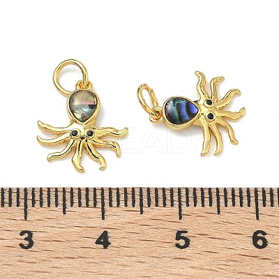 Brass Micro Pave Cubic Zirconia Charms KK-F926-01C-1