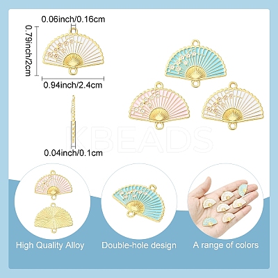 15Pcs 3 Colors Alloy Enamel Links Connectors ENAM-YW0006-19-1