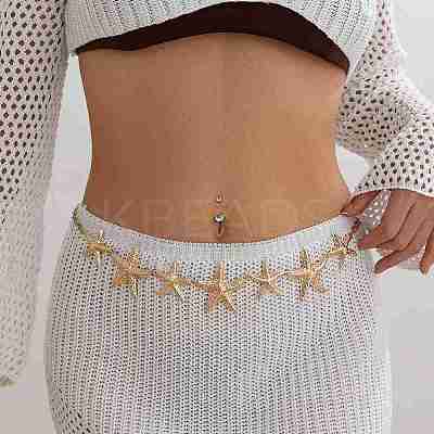 Alloy Starfish Chain Belts for Women LS-NJEW-B120-02-1