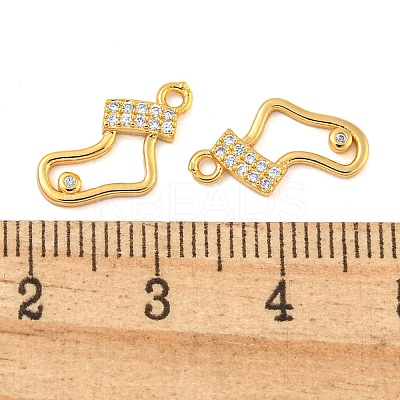 Christmas Theme Brass Clear Cubic Zirconia Pendants KK-N254-30G-1
