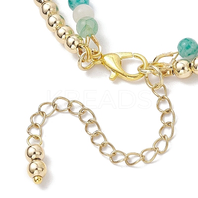 Natural Rhodonite Round Beadeds Double-layered Bracelets for Women BJEW-JB12095-03-1