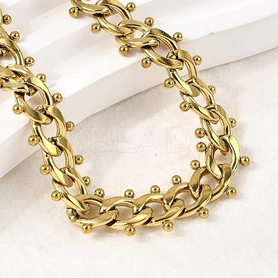 Punk Style 304 Stainless Steel Curn Chain Bracelets for Women BJEW-A044-01G-1