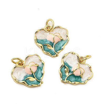 Brass Enamel Charms KK-K302-08G-1