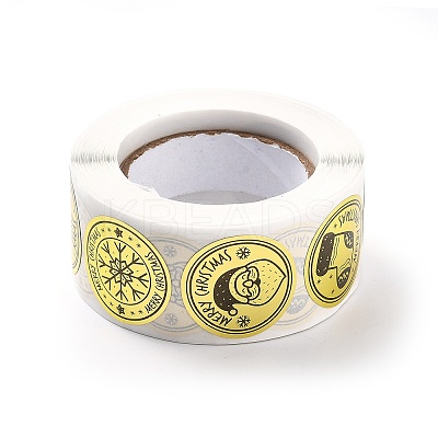 Christmas Themed Flat Round Roll Stickers LS-DIY-B045-12-1